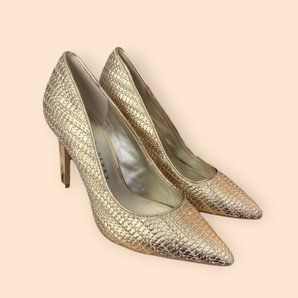 KATY PERRY The Marcella Gold 4 Inch Pumps Size 9